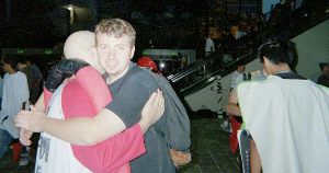 Scott's not a DDR maniac, as evidenced by the way he clutches that bar